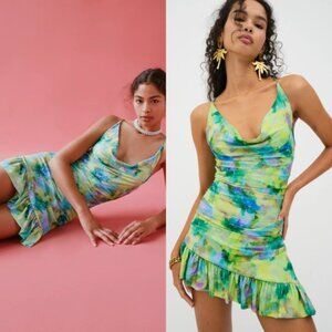 NWT | For Love and Lemons Aster Mini Dress Green Small